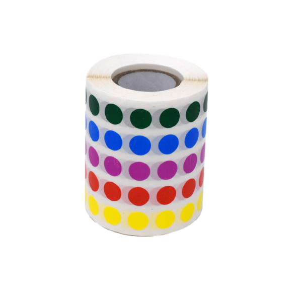 Nevs Cryo Label Dots 9.5mm Dots for 0.5-1.5ml Tubes Assorted Roll Form LCD-38-5-A